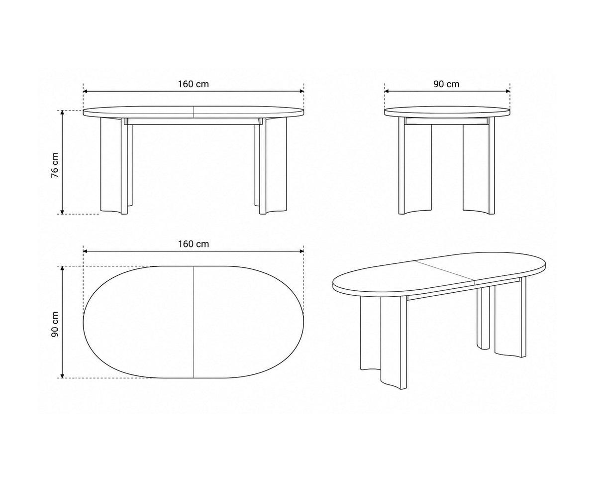 Mesa extensível LILO (160-210cm)
