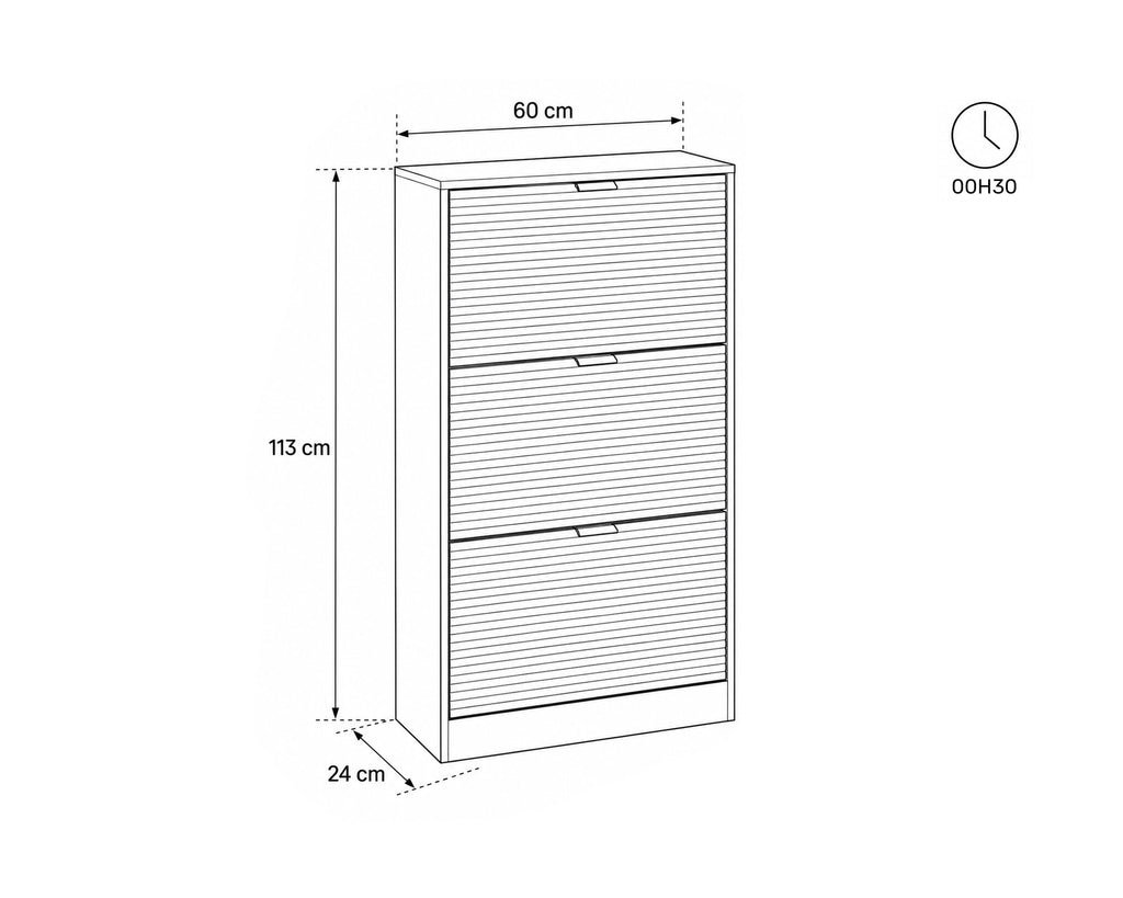 Sapateira fina TIPHAINE com 3 portas