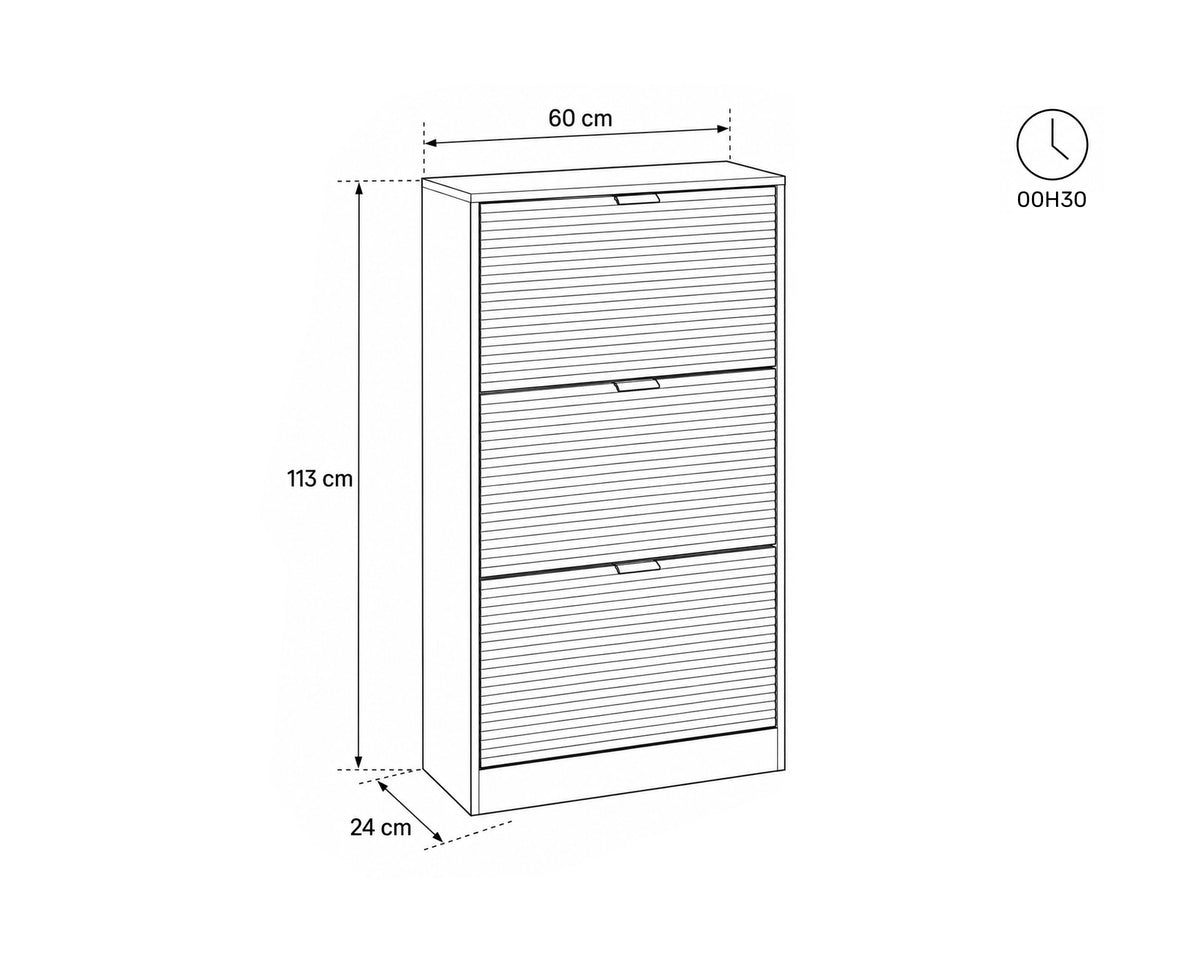 Sapateira fina TIPHAINE com 3 portas