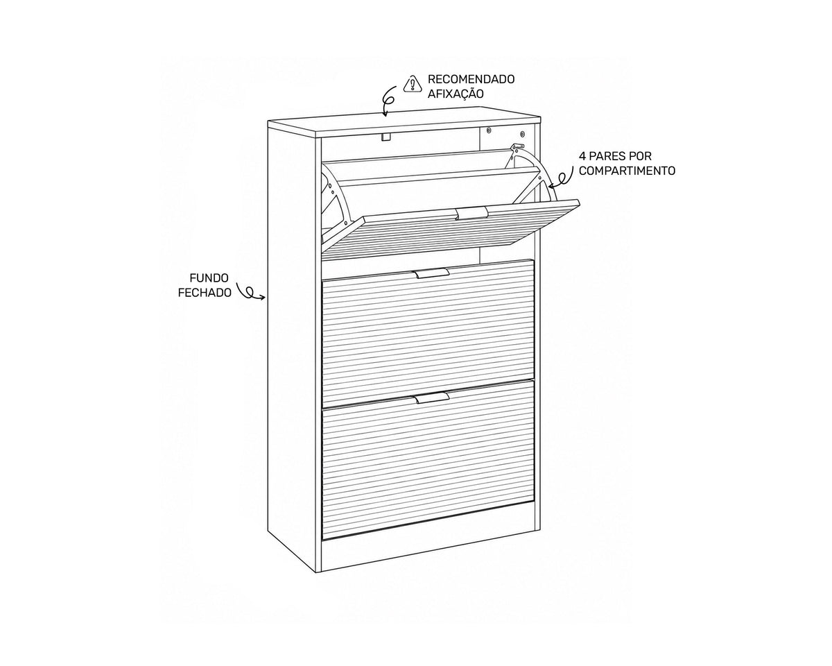 Sapateira fina TIPHAINE com 3 portas