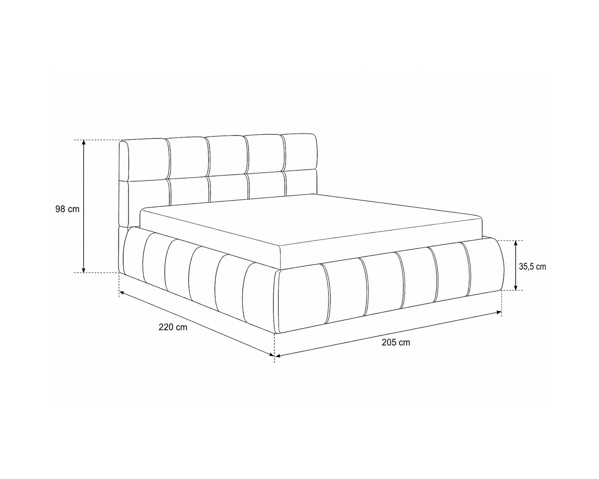 Cama de matrimonio NEWCASTLE elevable