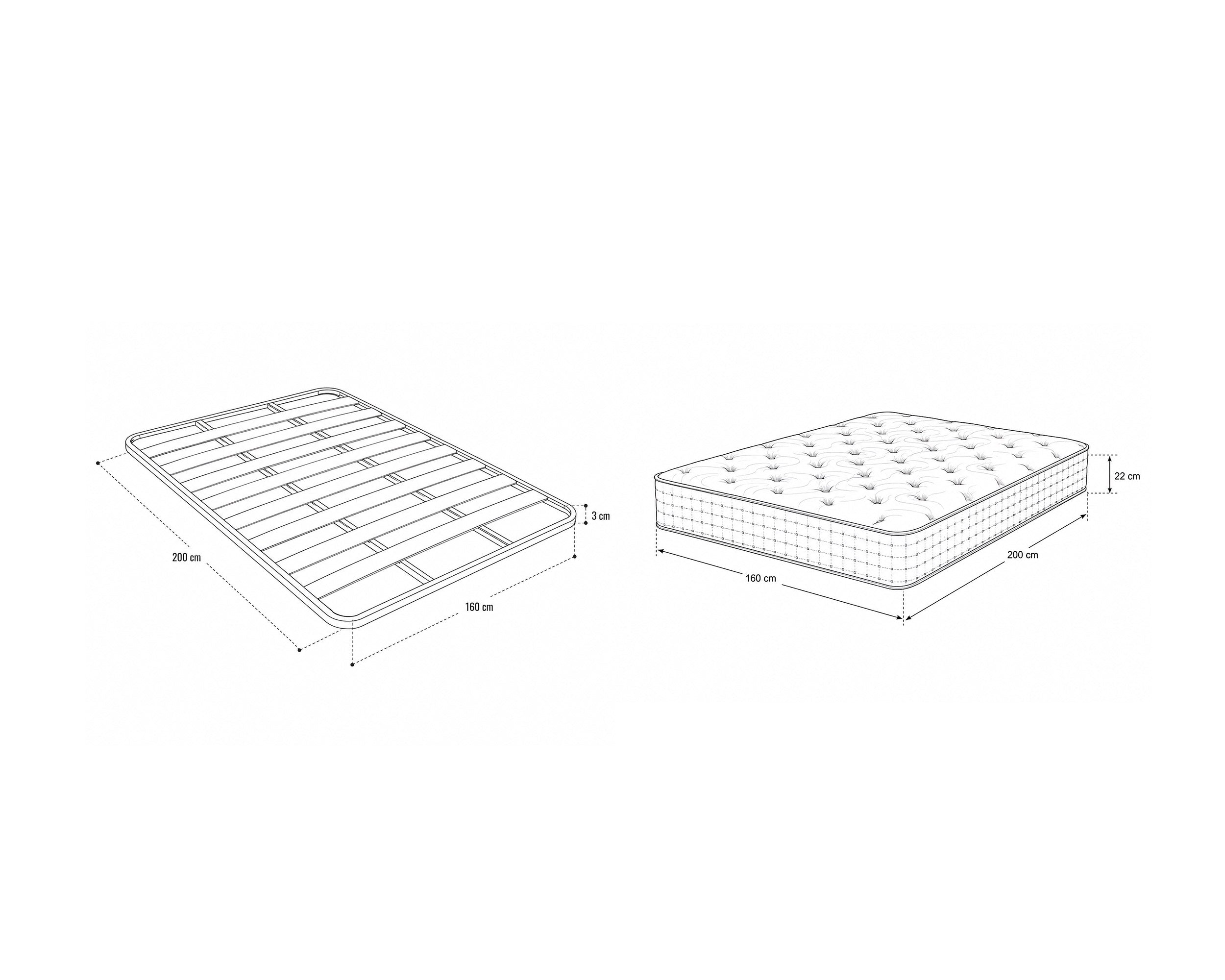 Pack quarto de casal PESARO com LED