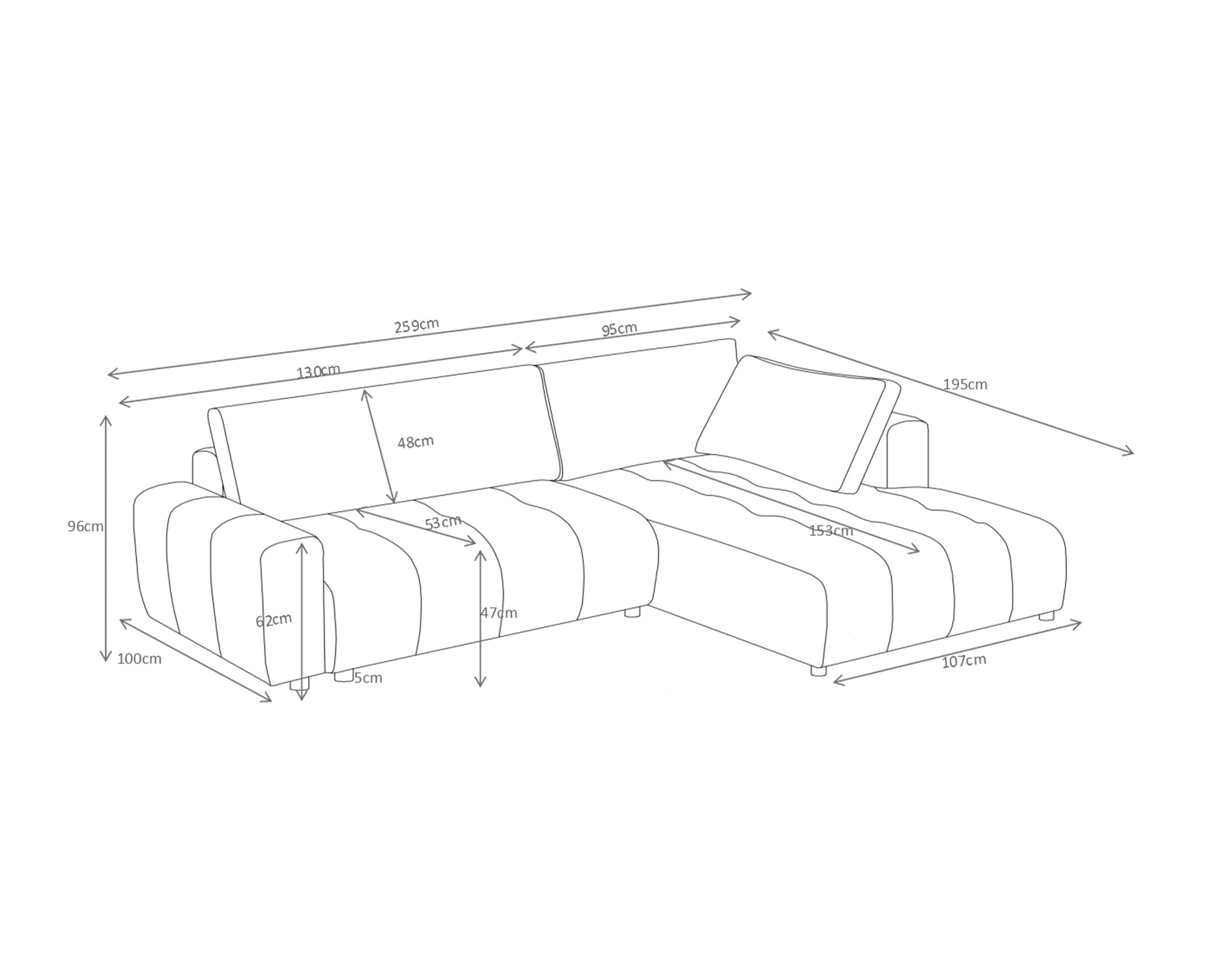 BRAD chaise longue sofa bed
